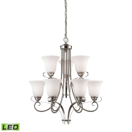 Thomas Brighton 25'' Wide 9Light Chandelier, Brushed Nickel 1009CH/20-LED